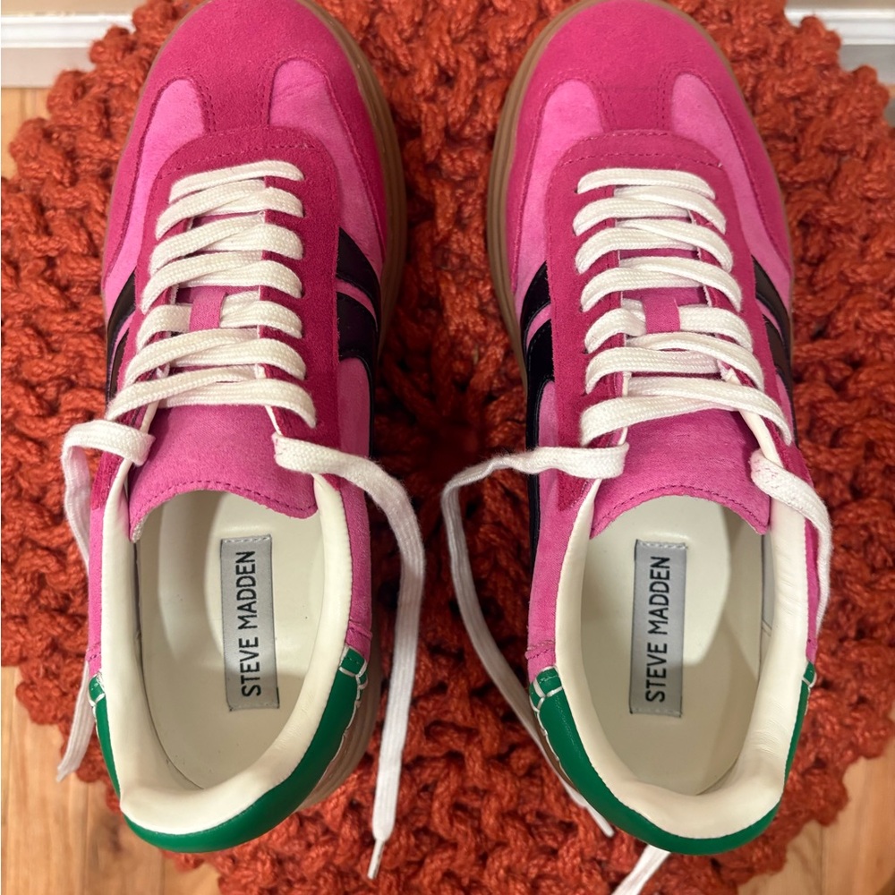 Steve Madden Pink Suede Sneakers 8.5 - Picture 6 of 8